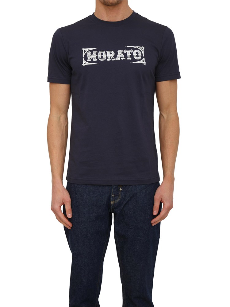 T-shirt Antony Morato in cotone blu stampa logo