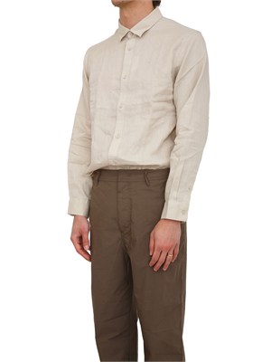 Camicia Armani Exchange uomo in lino beige in UOMO