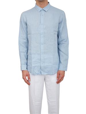 Camicia Armani Exchange uomo in lino celeste in UOMO