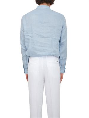 Camicia Armani Exchange uomo in lino celeste in UOMO