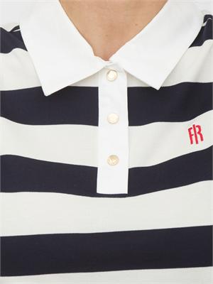 Polo smanicata Fracomina in misto cotone a righe blu in DONNA