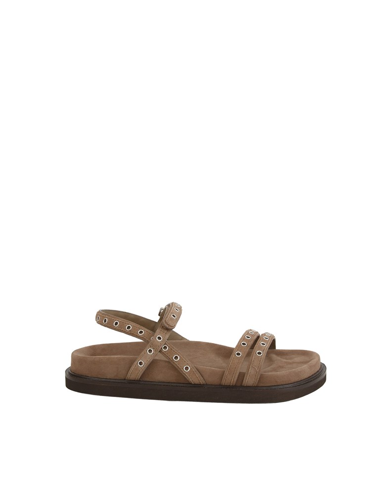 Sandalo flat Umile di Marella in camoscio taupe