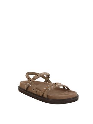 Sandalo flat Umile di Marella in camoscio taupe in DONNA