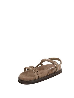 Sandalo flat Umile di Marella in camoscio taupe in DONNA