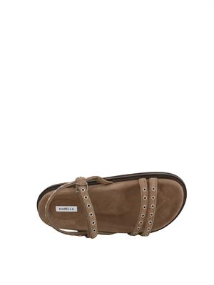 Sandalo flat Umile di Marella in camoscio taupe in DONNA