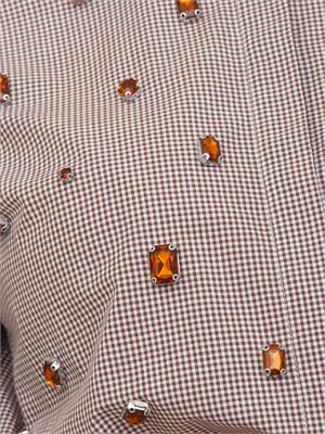 Camicia Liu Jo donna in cotone marrone a scacchi e gioielli in DONNA