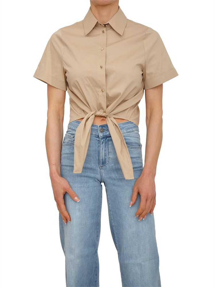 Camicia Liu Jo donna in popeline di cotone beige