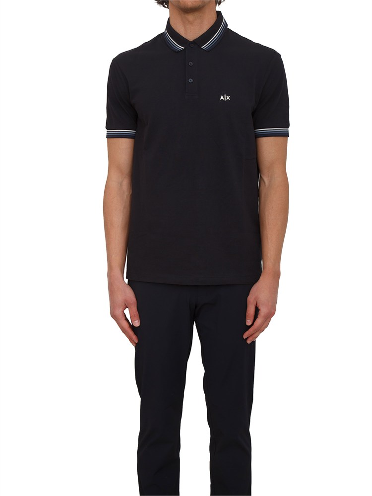 Polo Armani Exchange in piquet di cotone blu