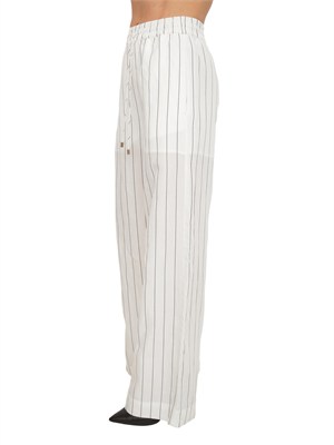 Pantaloni Liu Jo donna in misto lino bianco a righe in DONNA