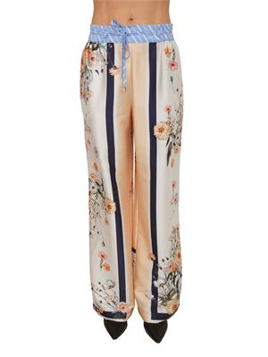 Pantaloni Liu Jo donna  in twill stampato fiori in DONNA