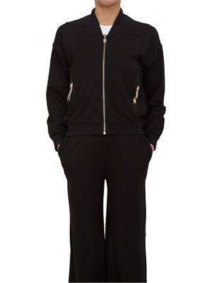 Felpa Liu Jo donna in tessuto nero con catenine in DONNA