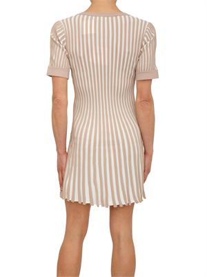 Abito beige Liu Jo in misto viscosa lavorato a coste bicolor in DONNA