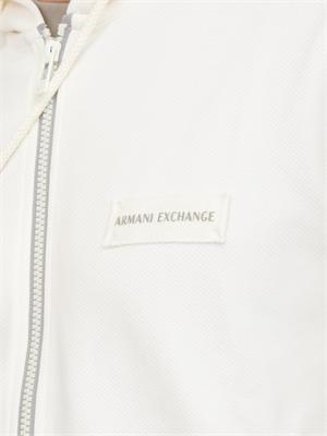 Felpa uomo Armani Exchange in cotone bianco panna in UOMO