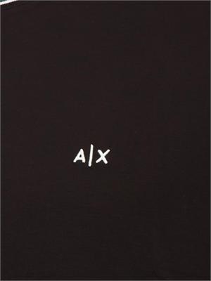 T-shirt Armani Exchange in viscosa nera profili collo in UOMO