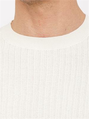 Maglia Armani Exchange in cotone panna lavorato all over in UOMO