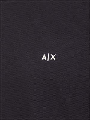 T-shirt Armani Exchange uomo in cotone blu logo ricamo in UOMO