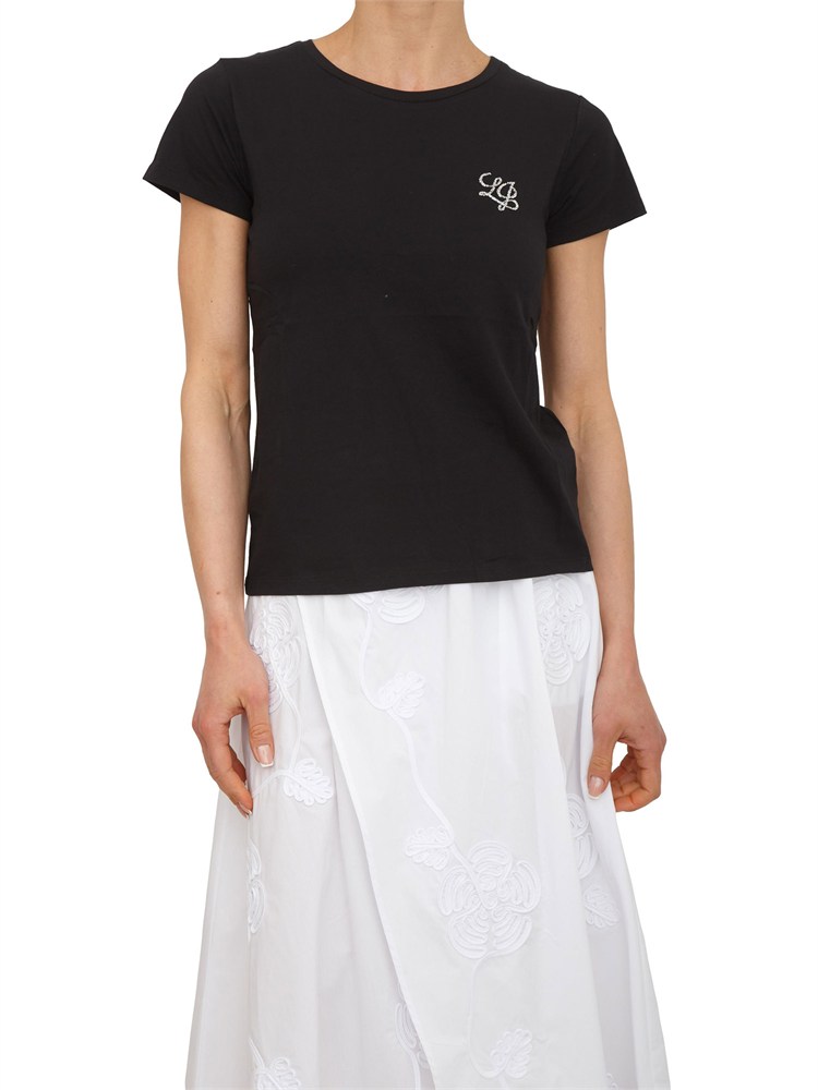 T-shirt Liu Jo donna in jersey di cotone nera