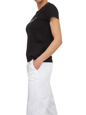 T-shirt nera Liu Jo donna in jersey di cotone in DONNA