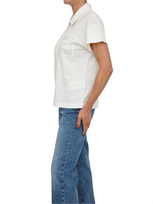 Polo Liu Jo donna in cotone bianco con tasca strass in DONNA