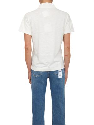 Polo Liu Jo donna in cotone bianco con tasca strass in DONNA