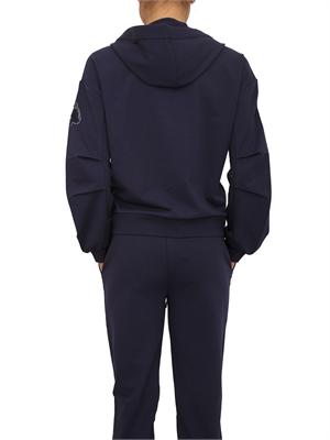 Felpa Liu Jo donna in cotone blu ricami floreali in DONNA