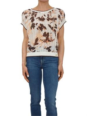 Maglia Liu Jo donna in cotone traforato con stampa in DONNA