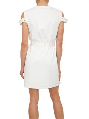 Abito Liu Jo in jersey bianco panna con inserti dorati in DONNA