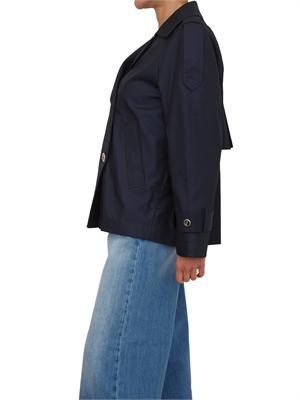 TWIN-SET Caban doppiopetto Twinset in gabardina di cotone blu in DONNA