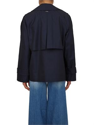 TWIN-SET Caban doppiopetto Twinset in gabardina di cotone blu in DONNA