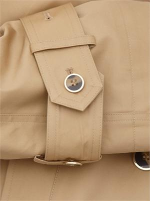 TWIN-SET Caban doppiopetto Twinset in gabardina di cotone beige in DONNA