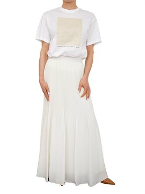 TWIN-SET Gonna lunga Twinset in crêpe de Chine plissÉ bianca in DONNA