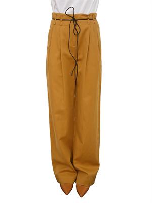 TWIN-SET Pantaloni Twinset in gabardina senape in DONNA