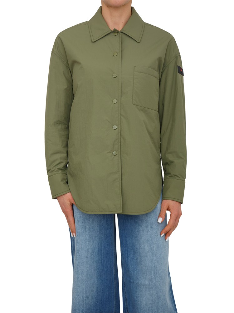 Camicia overshirt Peuterey donna in tela di nylon verde