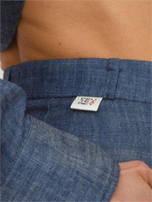 Pantaloni Peuterey donna in misto lyocell e lino blu in DONNA