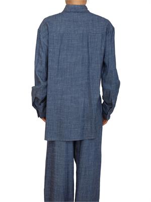Camicia Peuterey in denim di lyocell e lino blu in DONNA