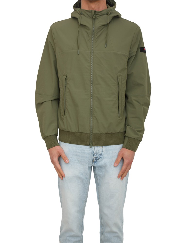 Giubbino Peuterey uomo in nylon stretch ritorto verde