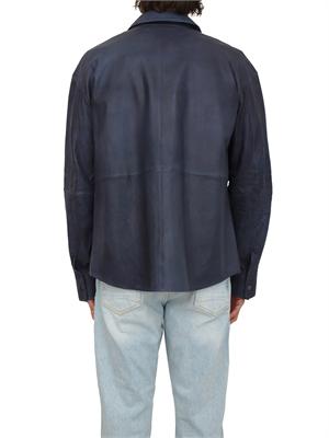 Camicia giacca Peuterey uomo in pelle blu in UOMO