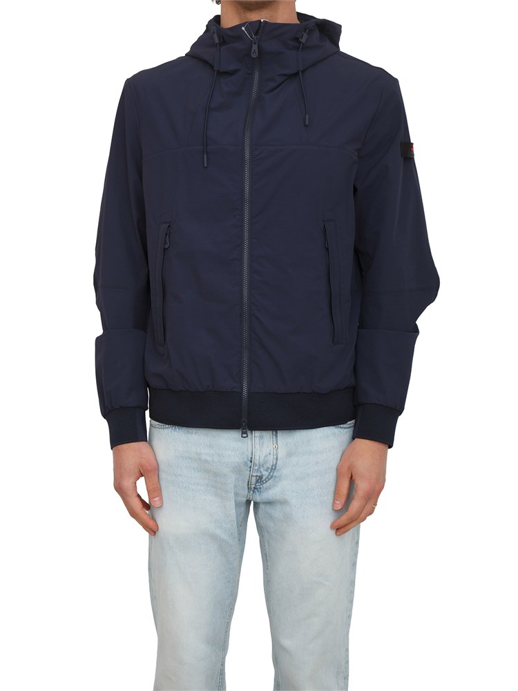 Giubbino Peuterey uomo in nylon stretch ritorto blu