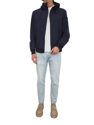 Giubbino Peuterey uomo in nylon stretch ritorto blu in UOMO