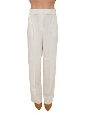 Pantaloni Angolo Emme Marella in viscosa avorio in DONNA