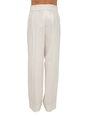 Pantaloni Angolo Emme Marella in viscosa avorio in DONNA