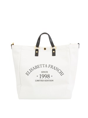 Borsa bianca in canvas Elisabetta Franchi in DONNA