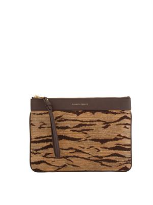 Pochette Elisabetta Franchi in tessuto lavorazione 
animalier in DONNA