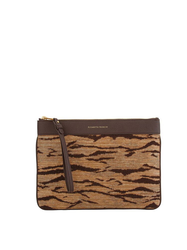 Pochette Elisabetta Franchi in tessuto lavorazione 
animalier