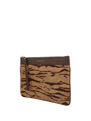 Pochette Elisabetta Franchi in tessuto lavorazione 
animalier in DONNA