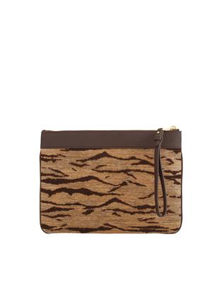 Pochette Elisabetta Franchi in tessuto lavorazione 
animalier in DONNA