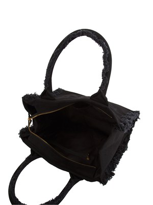 Borsa Beach Pinko in canvas nera in DONNA