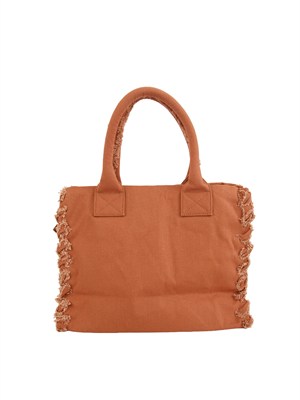 Borsa Beach Pinko in canvas color cuoio in DONNA