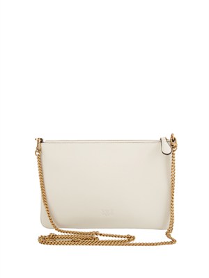 Pochette piatta Pinko in pelle bianco panna in DONNA