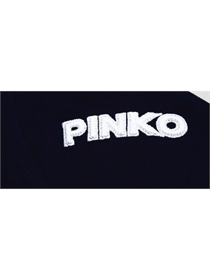 Canotta Blue Pinko in cotone nero logo rilievo in DONNA